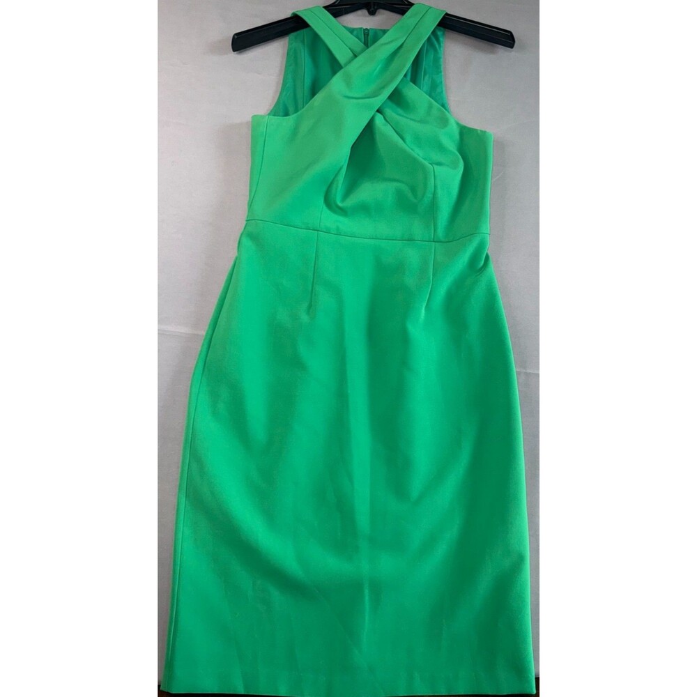 Vince Camuto Executive Criss Cross Halter Neck Bodycon Sheath Dress Sz 8